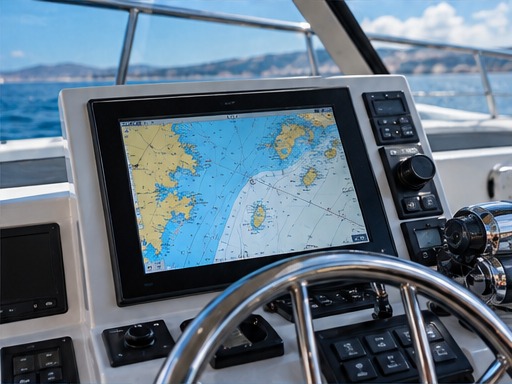 Navigationsdisplay im Cockpit einer Yacht